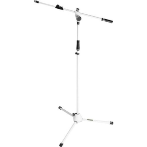 Gravity GMS4322W Microphone Stand with Telescoping Boom and Folding Tripod Base, White