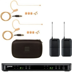 Shure BLX188UK/MX53-K14 Wireless Dual Presenter System with MX153 Earset Microphones