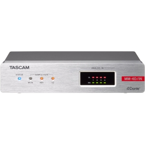 Tascam MM-4D/IN-E 4-Channel Mic/Line Input Dante Converter with DSP Mixer