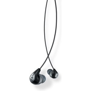 Shure SE112-GR Earphones with Fixed 3.5mm Cable, Grey/Black