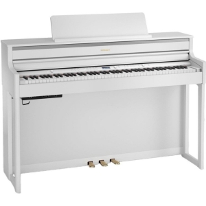 Roland HP704-WH Digital Piano with KSH704/2WH Stand (Polished White)