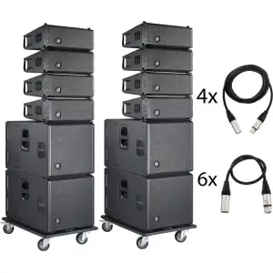 D.A.S. Audio EVENT Powered Line-Array Bundle — 8× EVENT-26A Tops + 4× EVENT-115A Subs with Dollies & Joining Plates