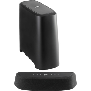 Polk Audio MAGMINIAX Ultra-compact Dolby Atmos Sound Bar with wireless Subwoofer – Black